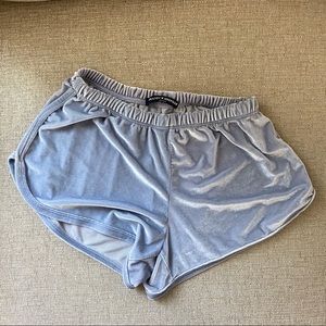 Brandy Melville blue velvet lisette shorts